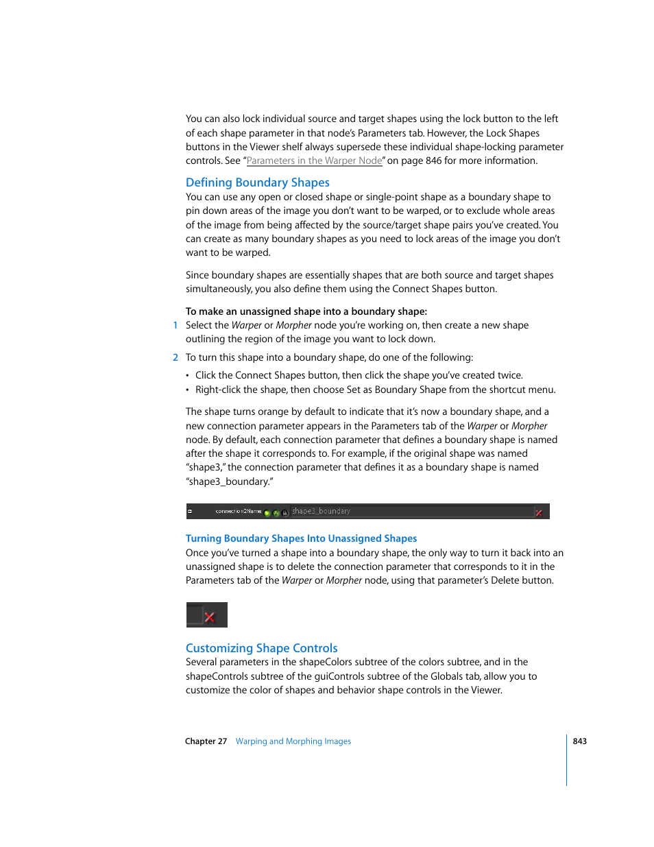 Defining boundary shapes, Customizing shape controls | Apple Shake 4 User Manual | Page 843 / 1054