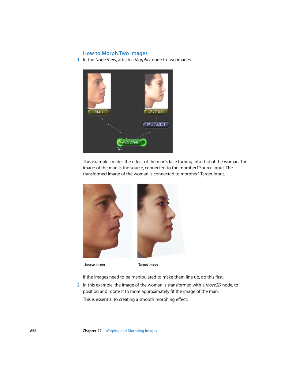 How to morph two images | Apple Shake 4 User Manual | Page 856 / 1054