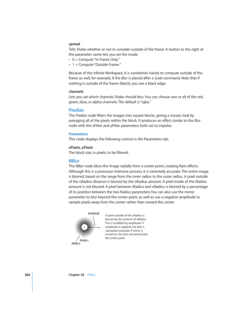 Pixelize, Rblur | Apple Shake 4 User Manual | Page 886 / 1054