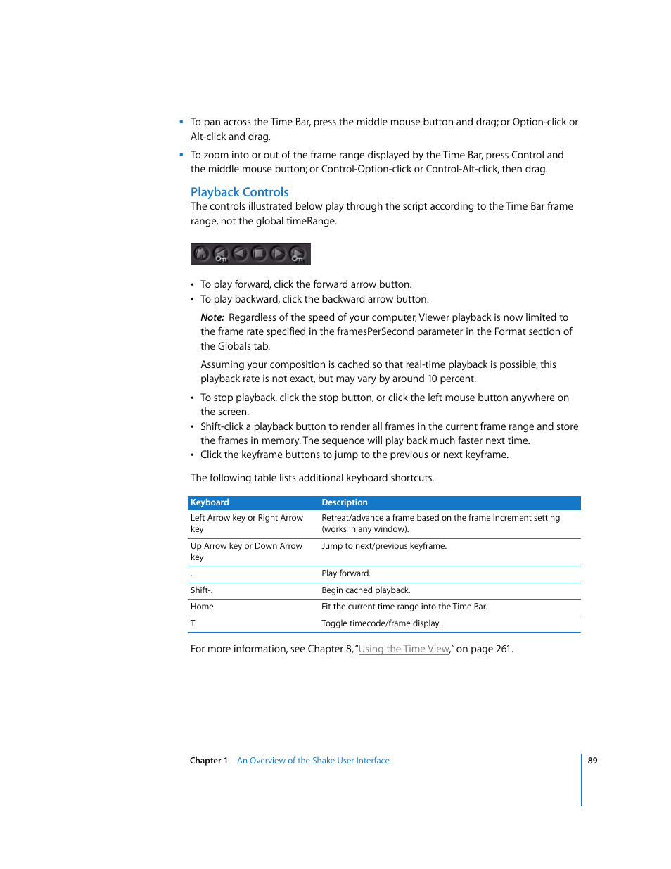 Playback controls | Apple Shake 4 User Manual | Page 89 / 1054