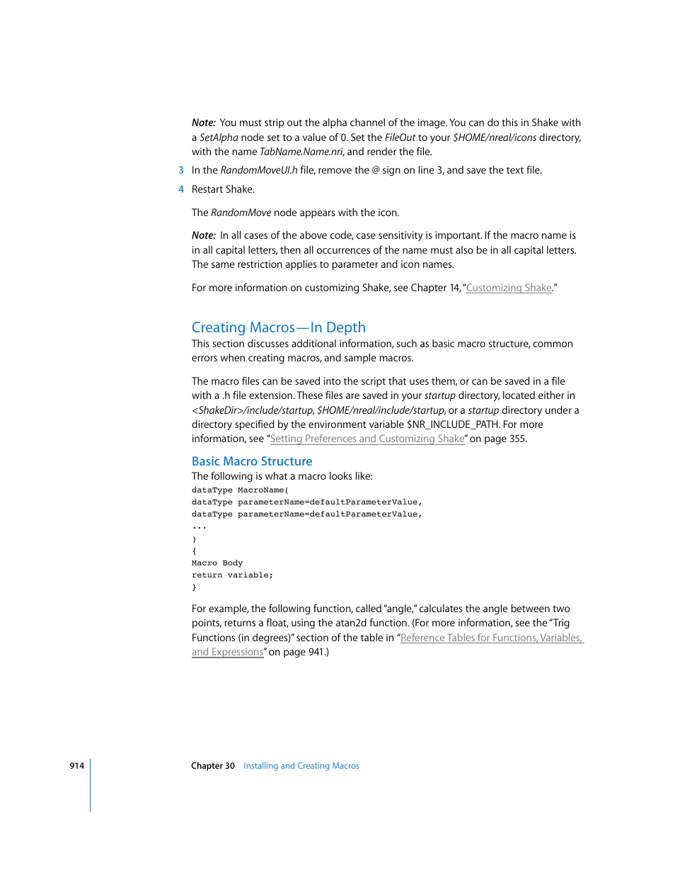 Creating macros—in depth, Basic macro structure | Apple Shake 4 User Manual | Page 914 / 1054