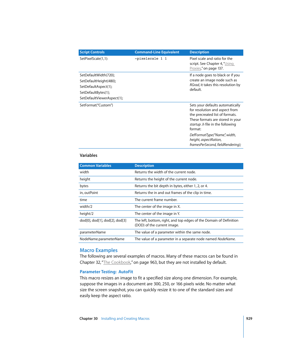 Macro examples | Apple Shake 4 User Manual | Page 929 / 1054