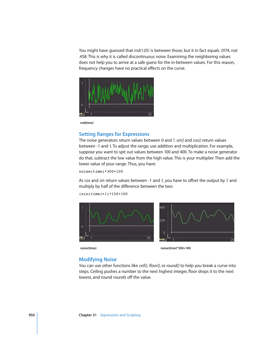 Setting ranges for expressions, Modifying noise | Apple Shake 4 User Manual | Page 950 / 1054