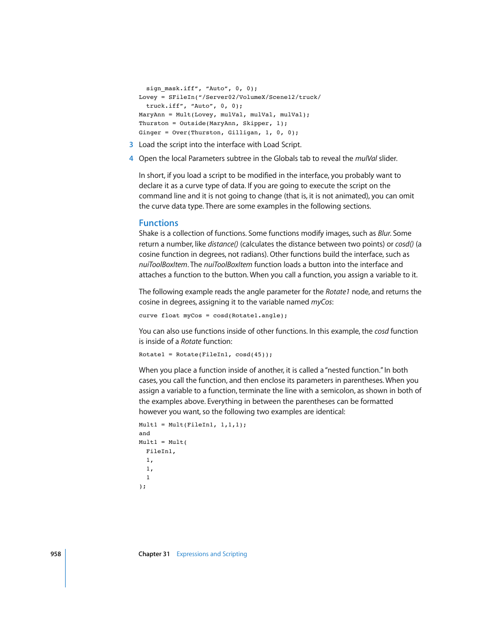Functions | Apple Shake 4 User Manual | Page 958 / 1054