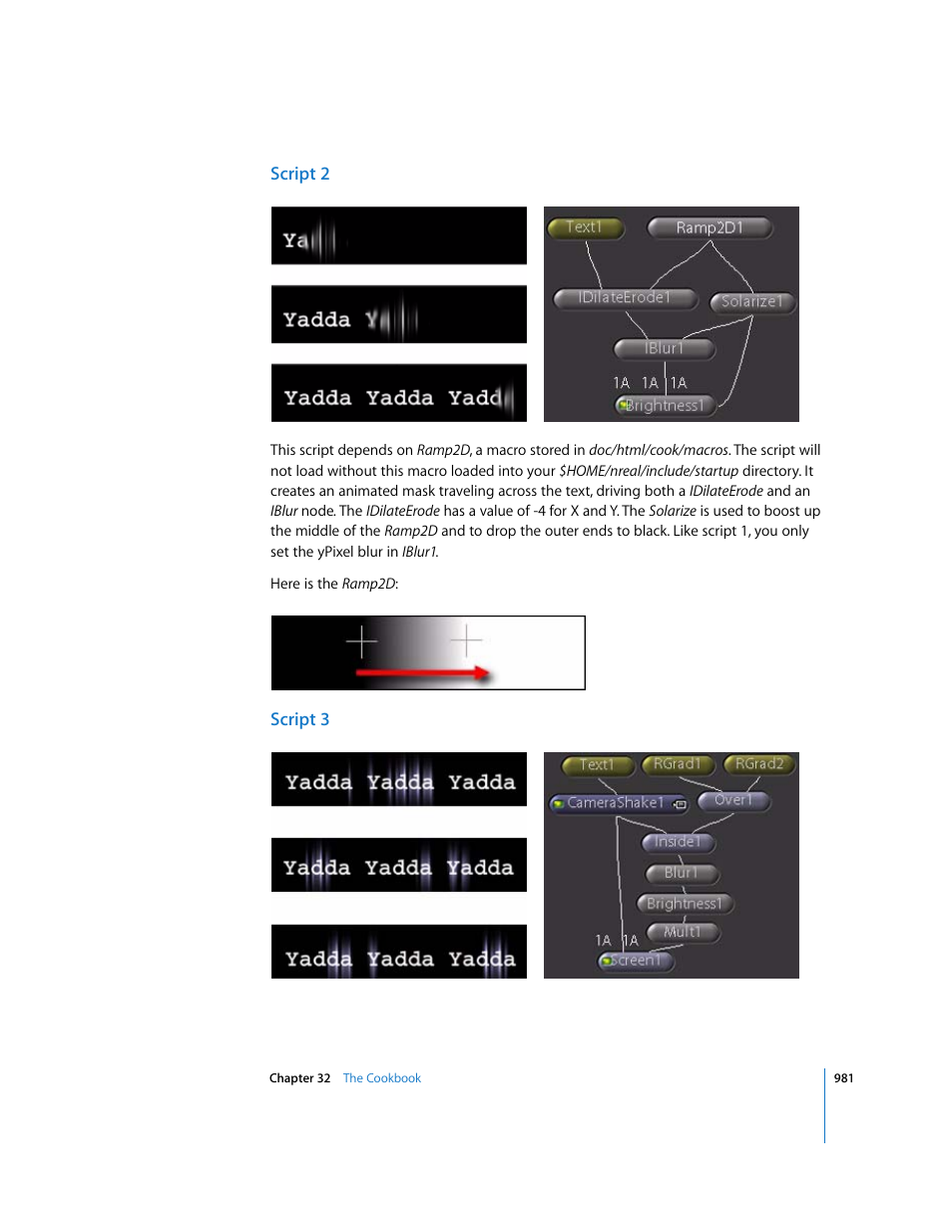 Script 2, Script 3 | Apple Shake 4 User Manual | Page 981 / 1054