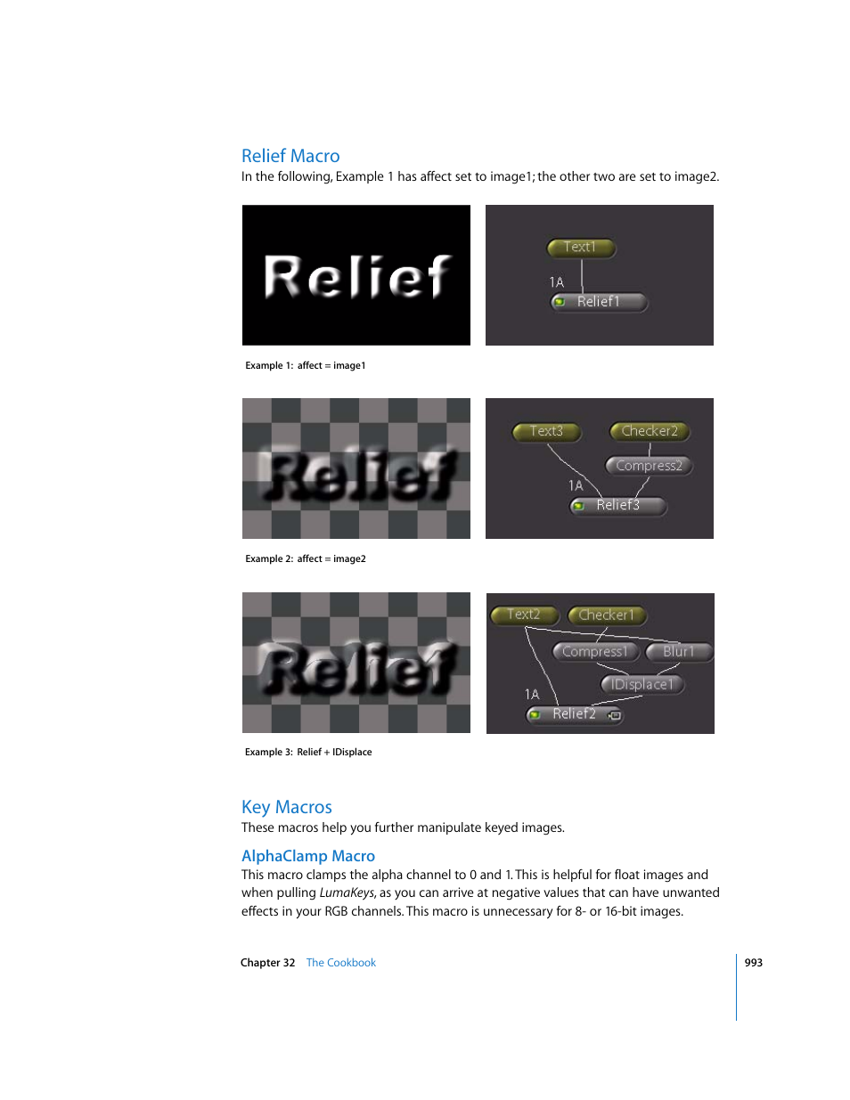 Relief macro, Key macros, Alphaclamp macro | Apple Shake 4 User Manual | Page 993 / 1054
