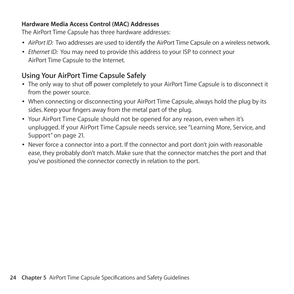 Apple AirPort Time Capsule 802.11ac User Manual | Page 24 / 32