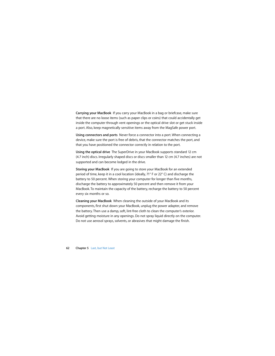 Apple MacBook (13-inch, Early 2009) User Manual | Page 62 / 80