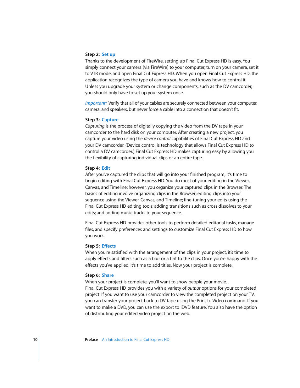 Apple Final Cut Express HD: Getting Started User Manual | Page 10 / 162