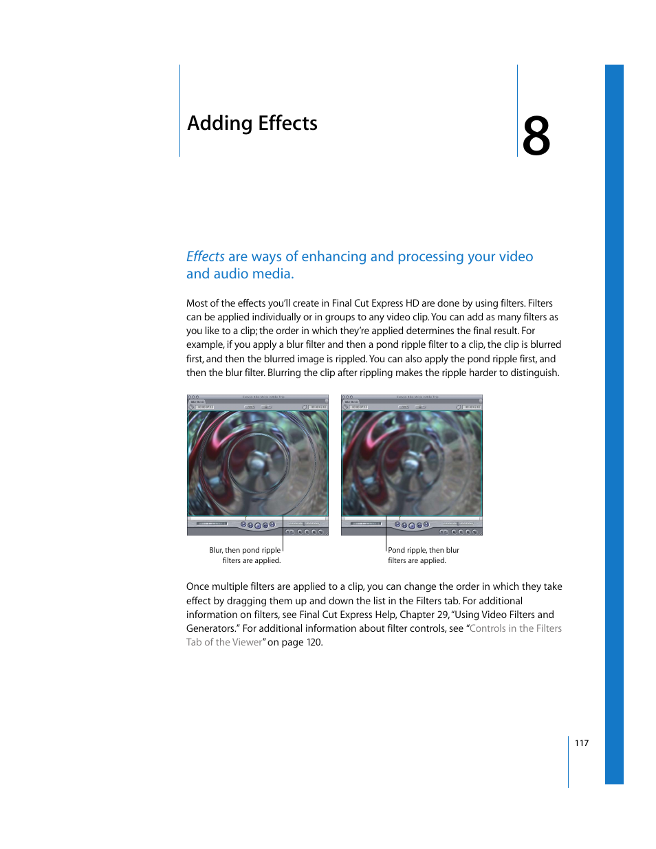 Adding effects, Chapter | Apple Final Cut Express HD: Getting Started User Manual | Page 117 / 162