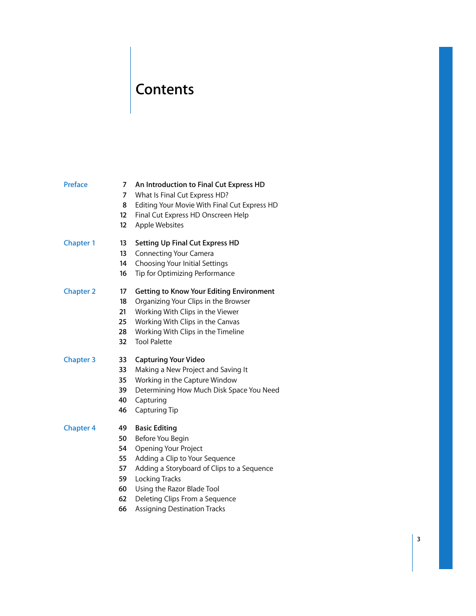 Apple Final Cut Express HD: Getting Started User Manual | Page 3 / 162