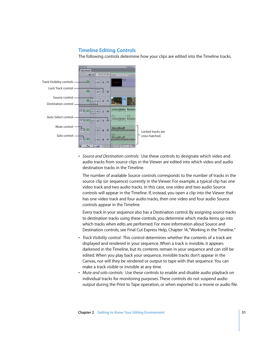 Timeline editing controls | Apple Final Cut Express HD: Getting Started User Manual | Page 31 / 162