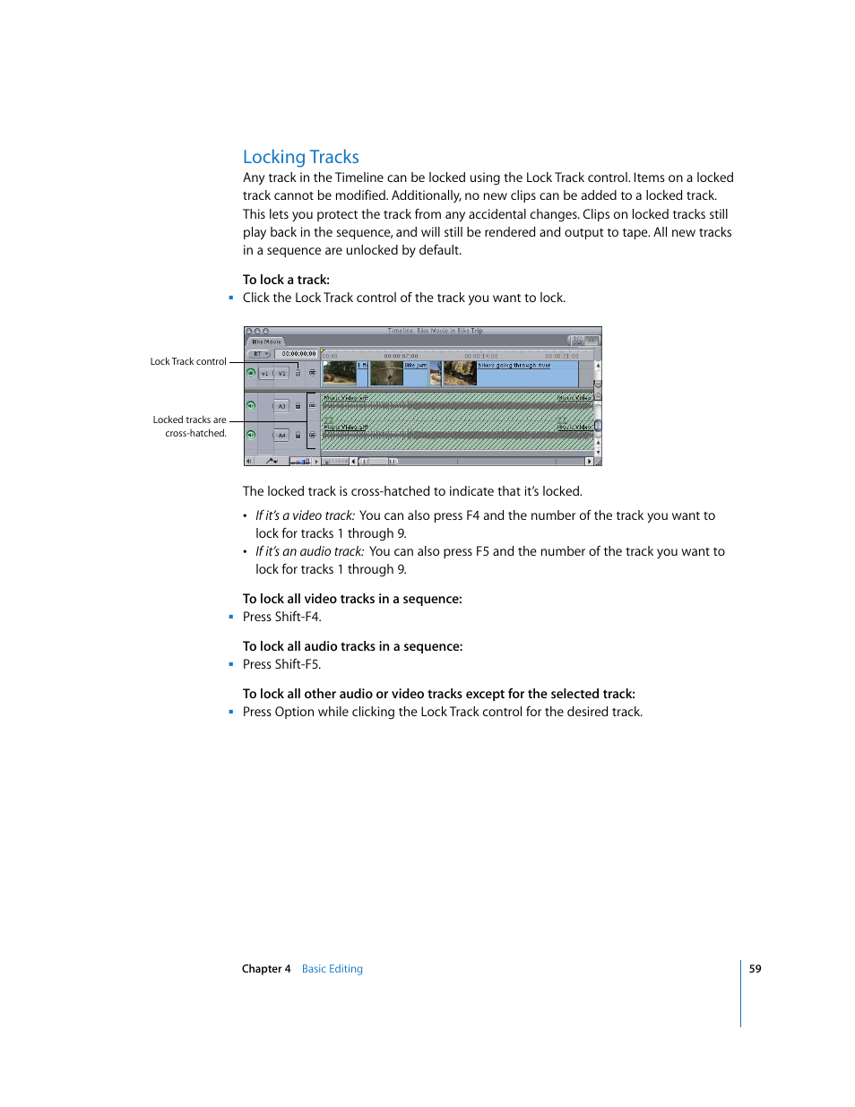 Locking tracks | Apple Final Cut Express HD: Getting Started User Manual | Page 59 / 162