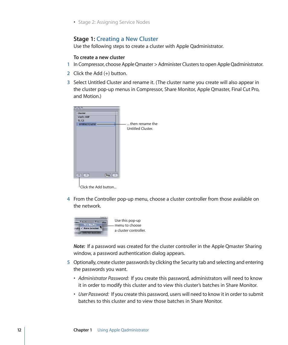 Stage 1: creating a new cluster | Apple Qadministrator 4 User Manual | Page 12 / 18