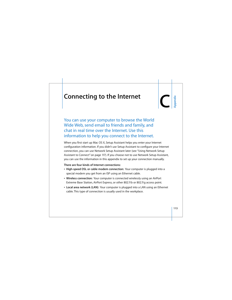 Connecting to the internet | Apple MacBook Pro (17-inch) User Manual | Page 113 / 144