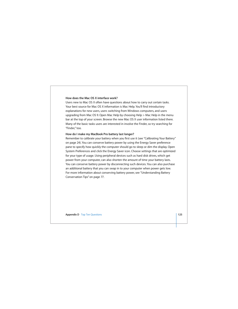 Apple MacBook Pro (17-inch) User Manual | Page 125 / 144