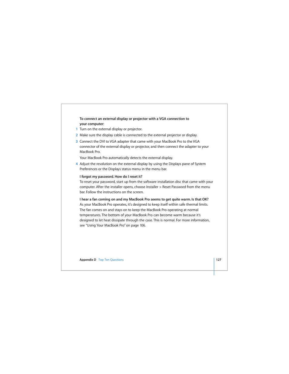 Apple MacBook Pro (17-inch) User Manual | Page 127 / 144