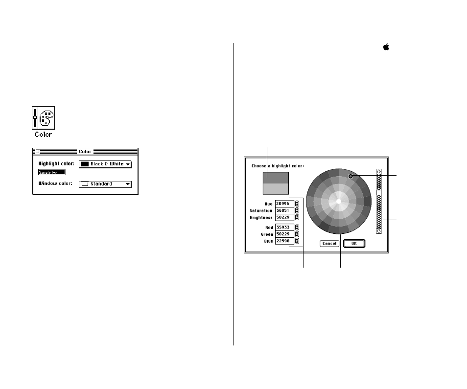 Changing the highlight color or gray 136, Changing the highlight color or gray | Apple PowerBook (Duo 270C) User Manual | Page 152 / 350