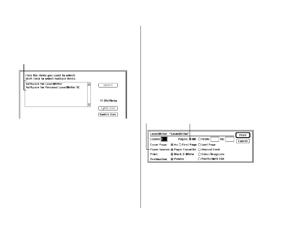 Printing your work 170, Printing your work | Apple PowerBook (Duo 270C) User Manual | Page 186 / 350