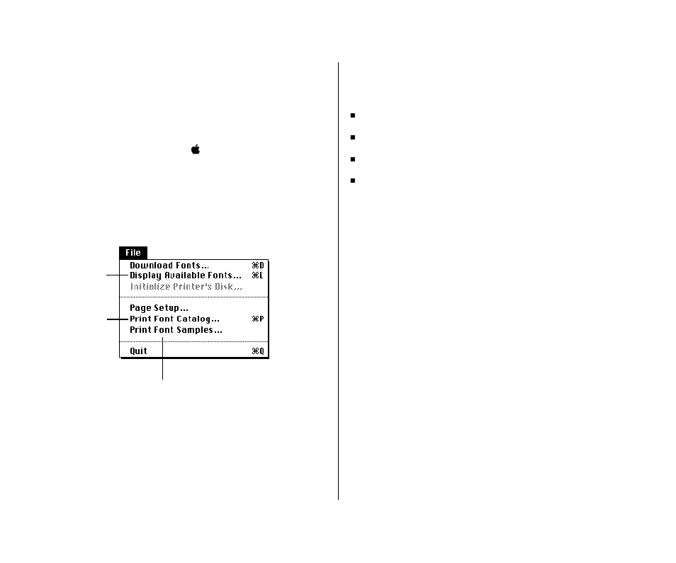 Finding out about available fonts 178, Other ways to use the laserwriter font utility 178, Finding out about available fonts | Other ways to use the laserwriter font utility, Initializing a hard disk attached to a printer | Apple PowerBook (Duo 270C) User Manual | Page 194 / 350