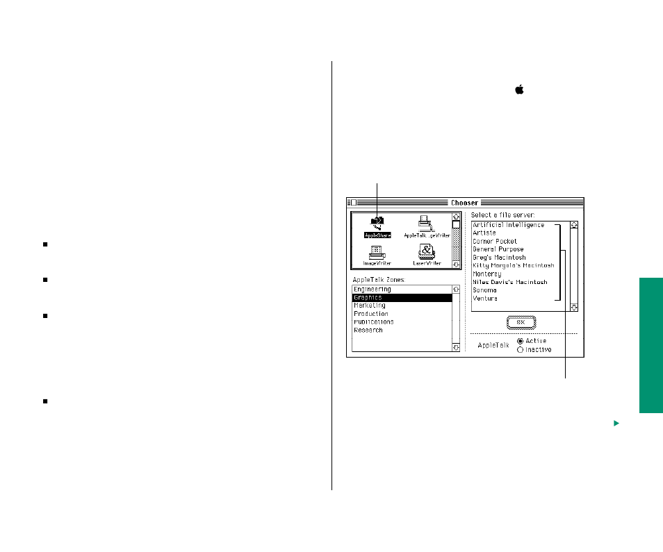 Gaining access to files on shared disks 185, Before you begin 185, Connecting to a shared disk 185 | Gaining access to files on shared disks, Before you begin, Connecting to a shared disk | Apple PowerBook (Duo 270C) User Manual | Page 201 / 350