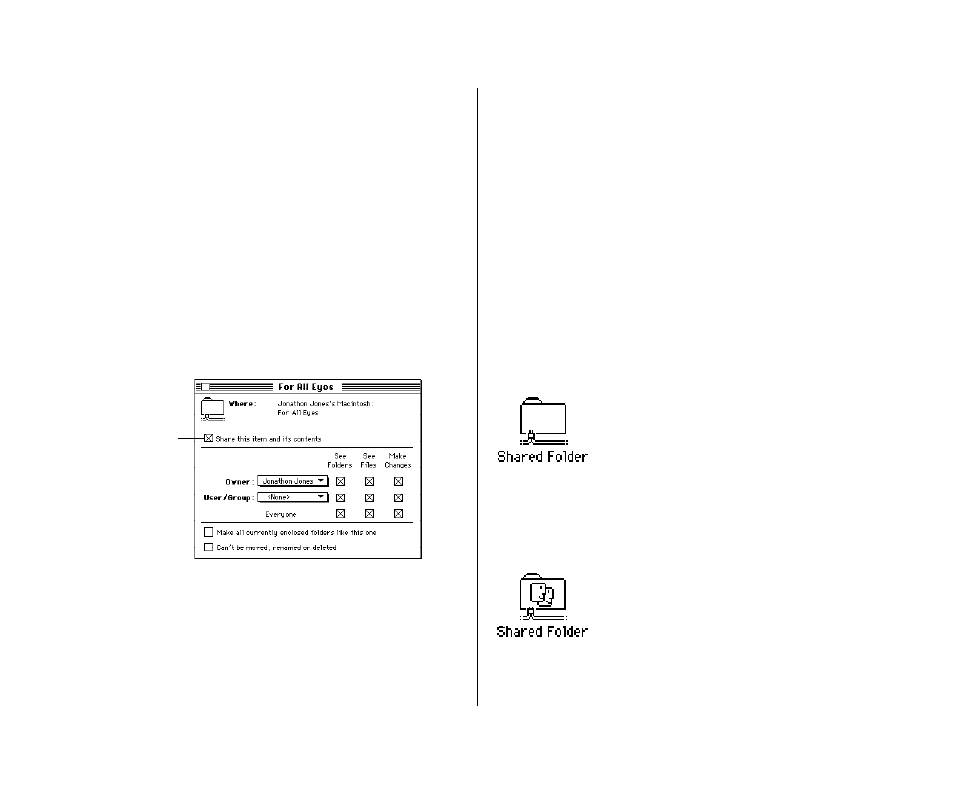 Selecting a folder or disk to share 194, Selecting a folder or disk to share | Apple PowerBook (Duo 270C) User Manual | Page 210 / 350