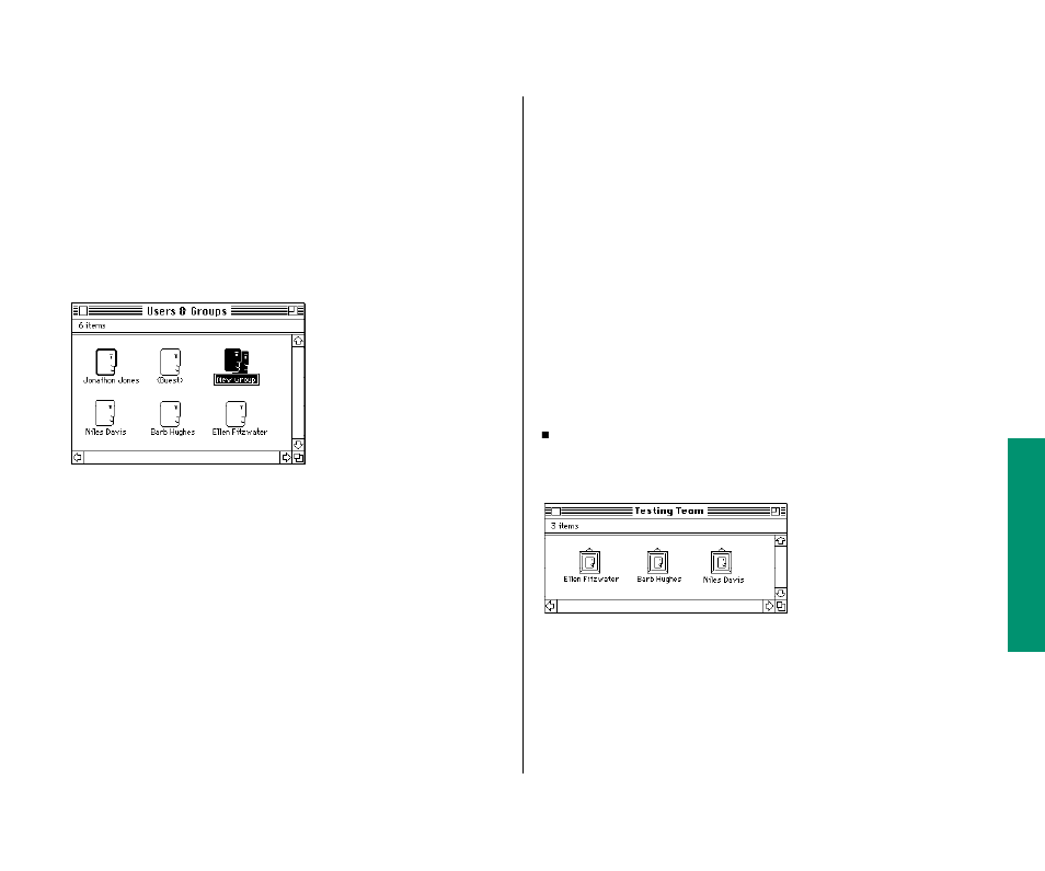 Naming a group of users 197, Seeing who’s in a group 197, Naming a group of users | Seeing who’s in a group | Apple PowerBook (Duo 270C) User Manual | Page 213 / 350