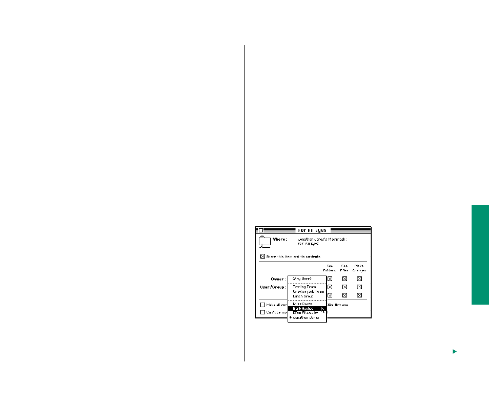 Removing a user from a group 201, Removing a user or group from your list, Of registered users 201 | On your computer 201, Removing a user from a group | Apple PowerBook (Duo 270C) User Manual | Page 217 / 350