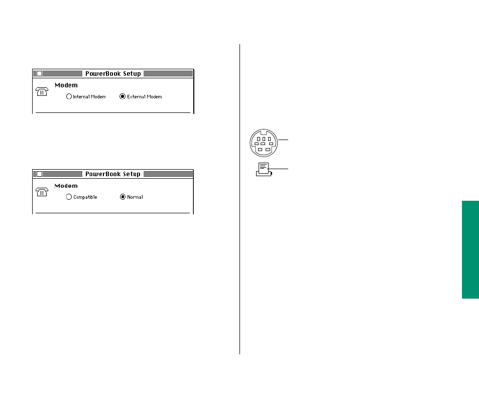 Connecting a printer 267, Connecting a printer | Apple PowerBook (Duo 270C) User Manual | Page 283 / 350