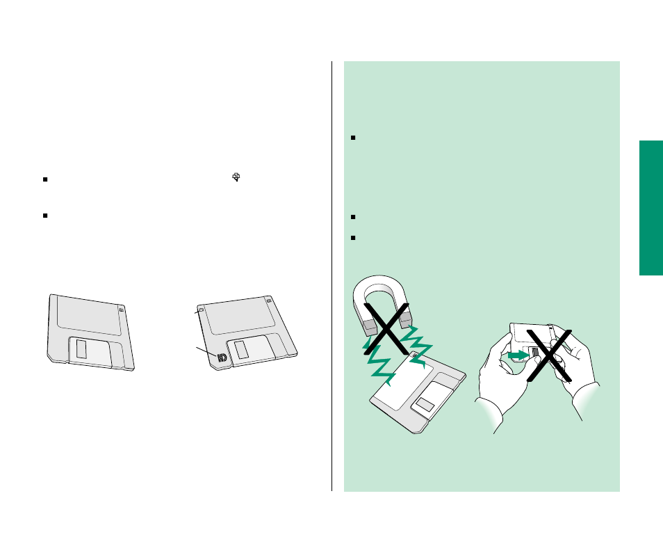 Using floppy disks 69, Using floppy disks, Taking care of floppy disks | Apple PowerBook (Duo 270C) User Manual | Page 85 / 350