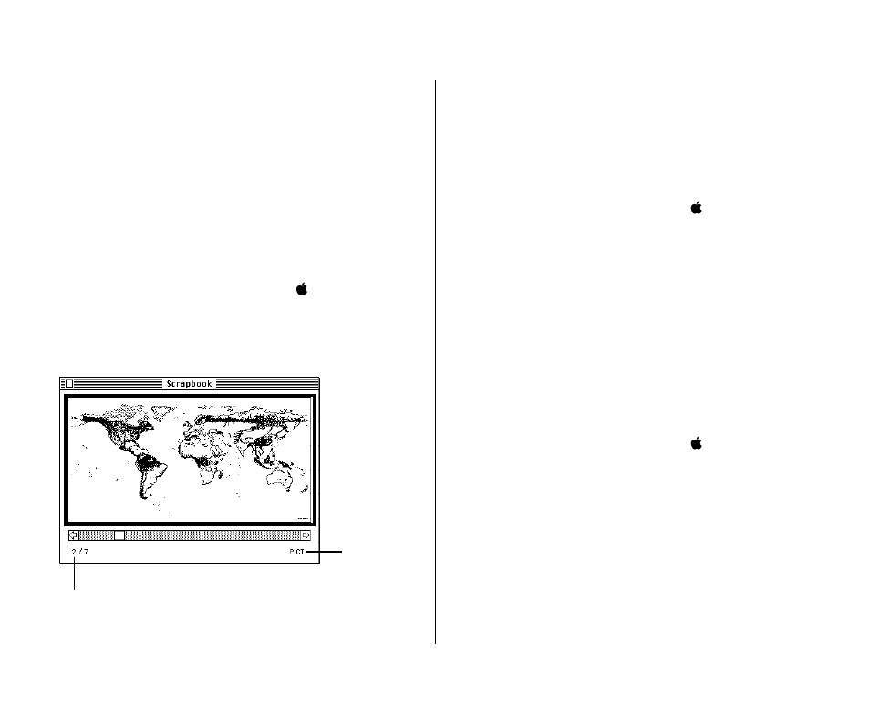 Using the scrapbook 82, Storing items in the scrapbook 82, Copying items from the scrapbook 82 | Deleting items from the scrapbook 82, Using the scrapbook, Storing items in the scrapbook, Copying items from the scrapbook, Deleting items from the scrapbook | Apple PowerBook (Duo 270C) User Manual | Page 98 / 350