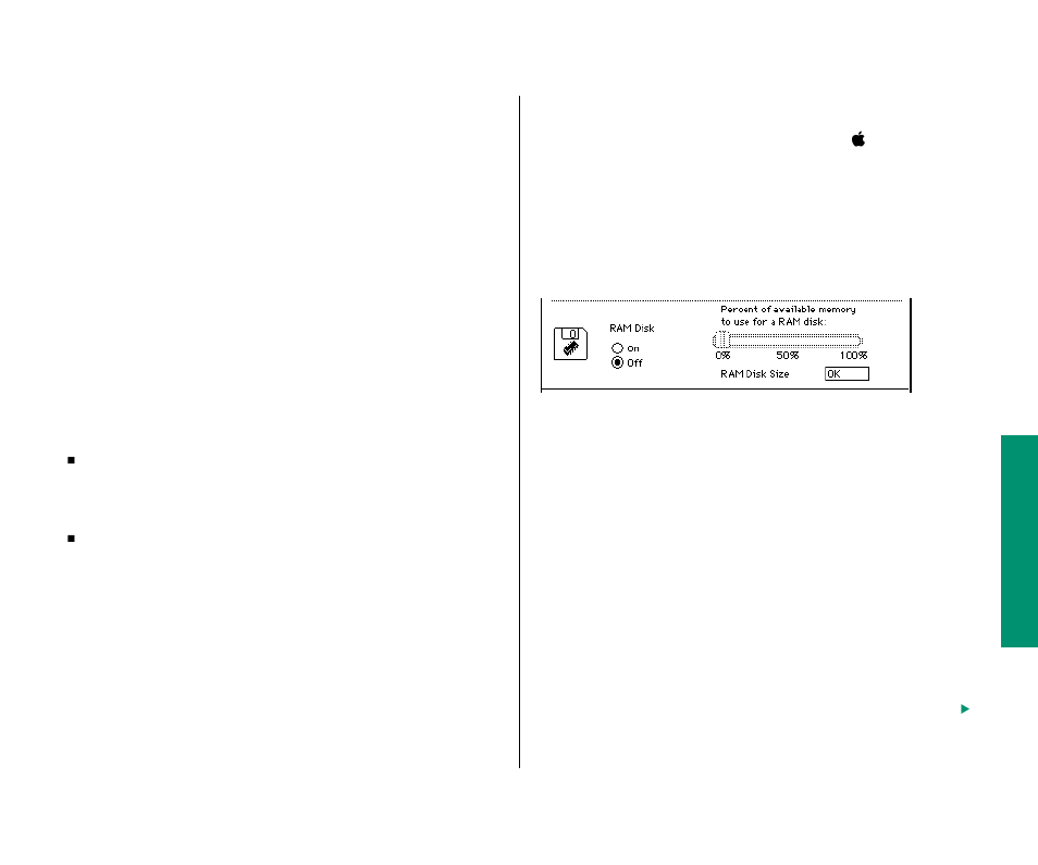 Using a ram disk 83, Creating a ram disk 83, Using a ram disk | Creating a ram disk | Apple PowerBook (Duo 270C) User Manual | Page 99 / 350