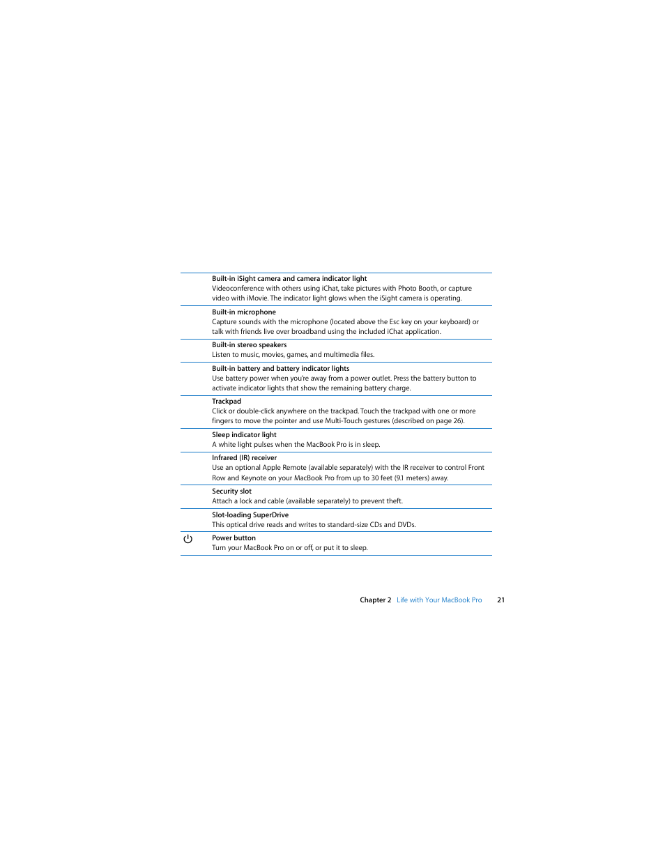 Apple MacBook Pro (13-inch, Mid 2009) User Manual | Page 21 / 88