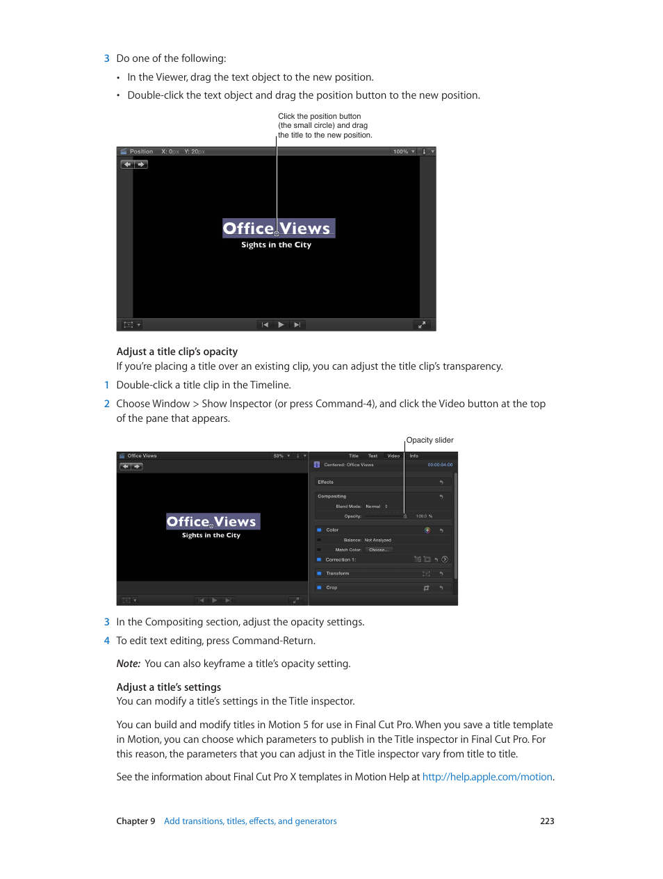 Apple Final Cut Pro X (10.1.2) User Manual | Page 223 / 495