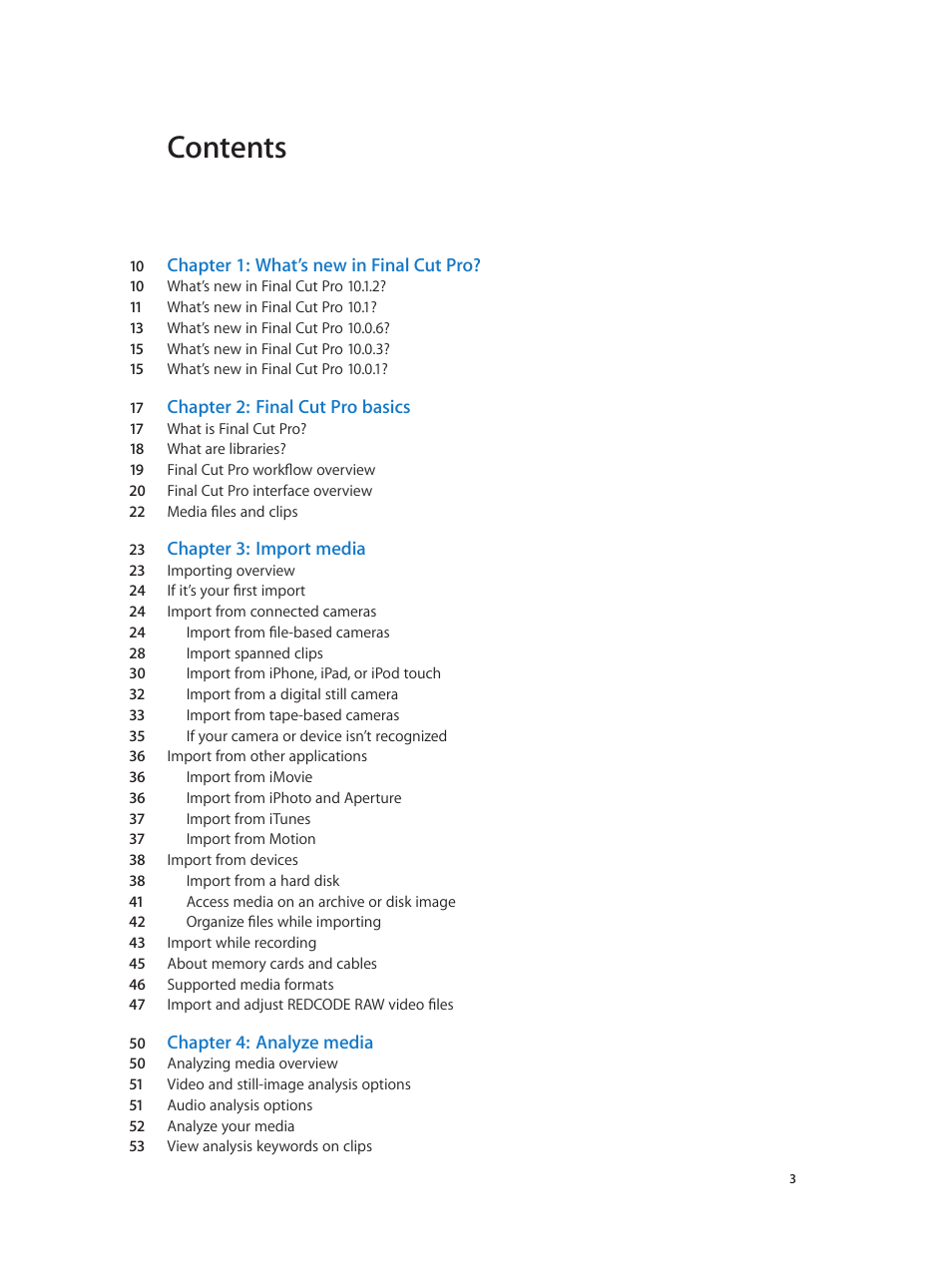 Apple Final Cut Pro X (10.1.2) User Manual | Page 3 / 495