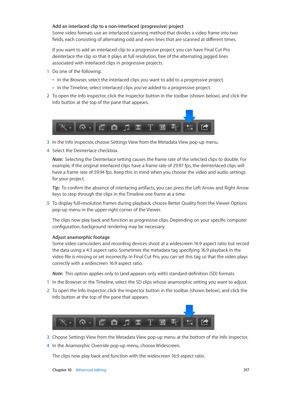 Apple Final Cut Pro X (10.1.2) User Manual | Page 317 / 495