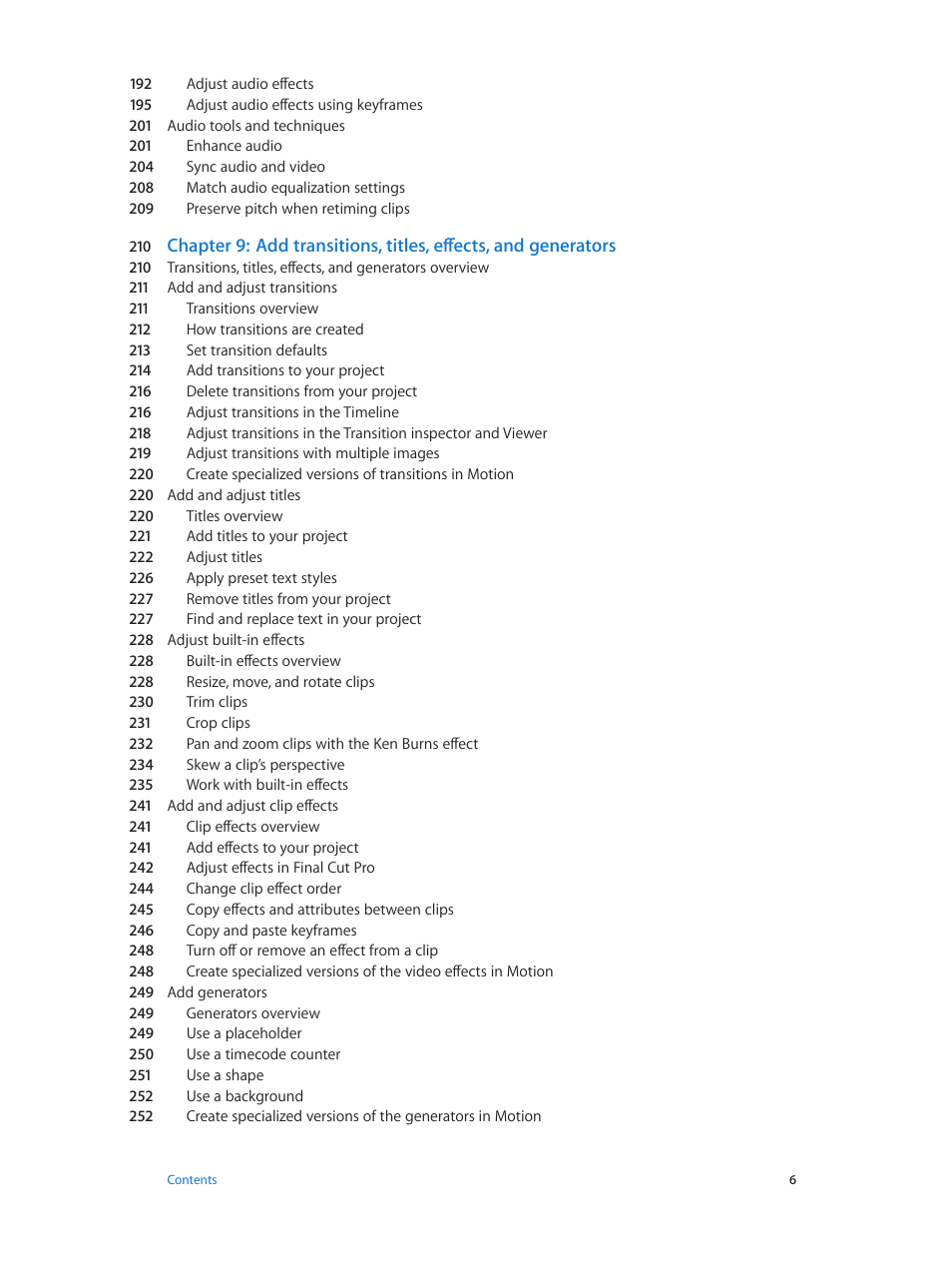 Apple Final Cut Pro X (10.1.2) User Manual | Page 6 / 495
