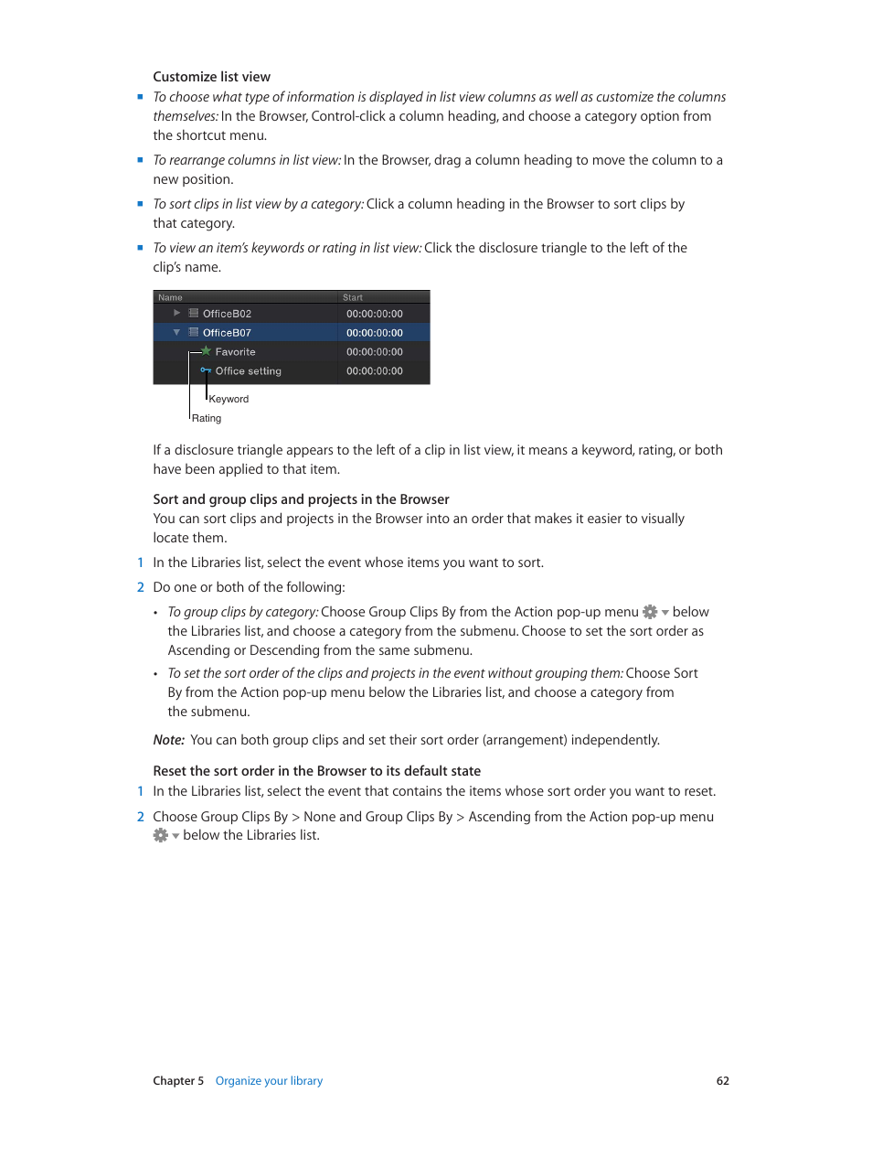 Apple Final Cut Pro X (10.1.2) User Manual | Page 62 / 495