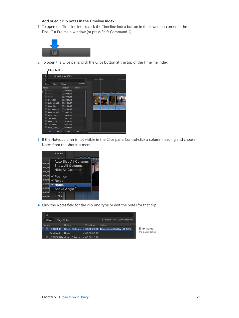 Apple Final Cut Pro X (10.1.2) User Manual | Page 71 / 495