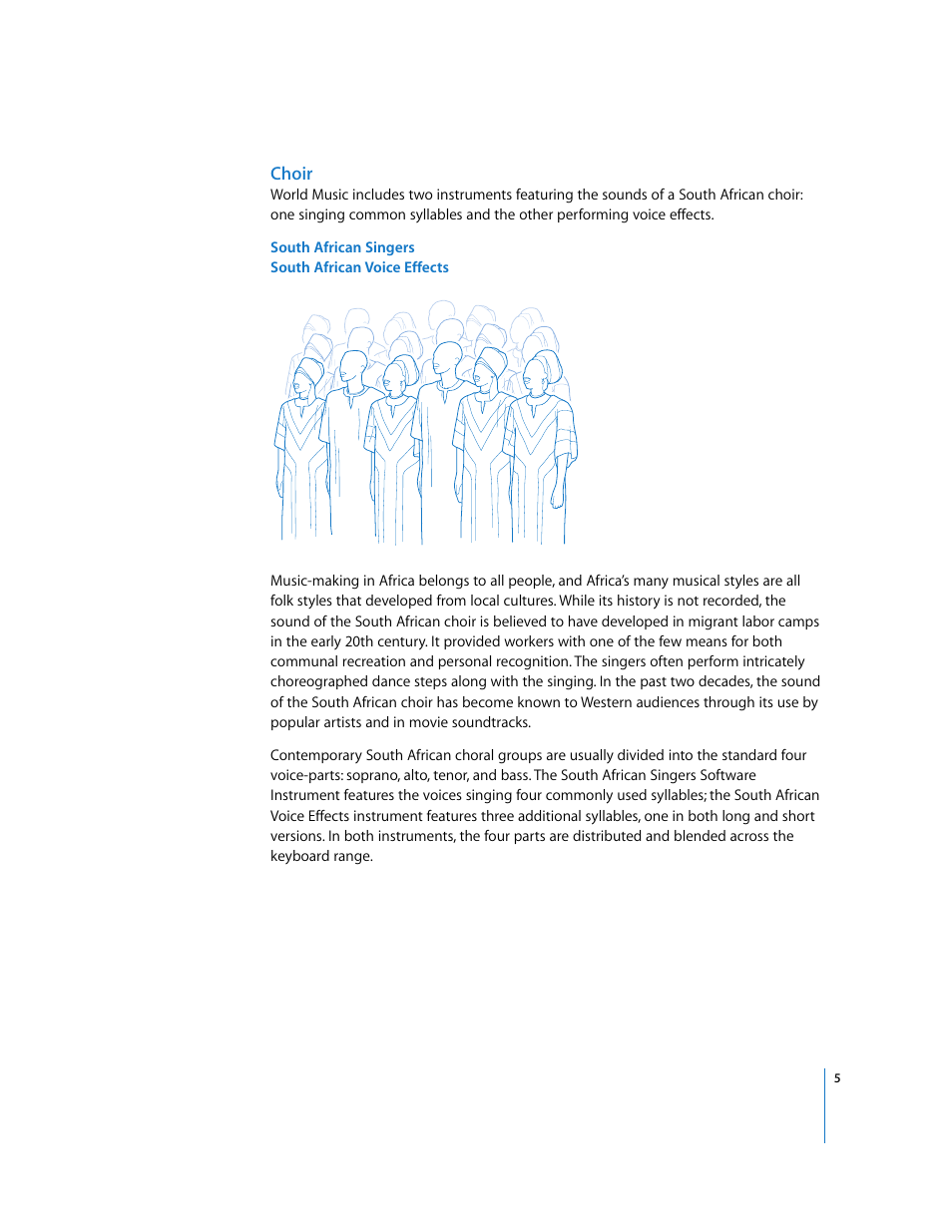 Choir | Apple Using the GarageBand Jam Pack: World Music Instruments User Manual | Page 5 / 47