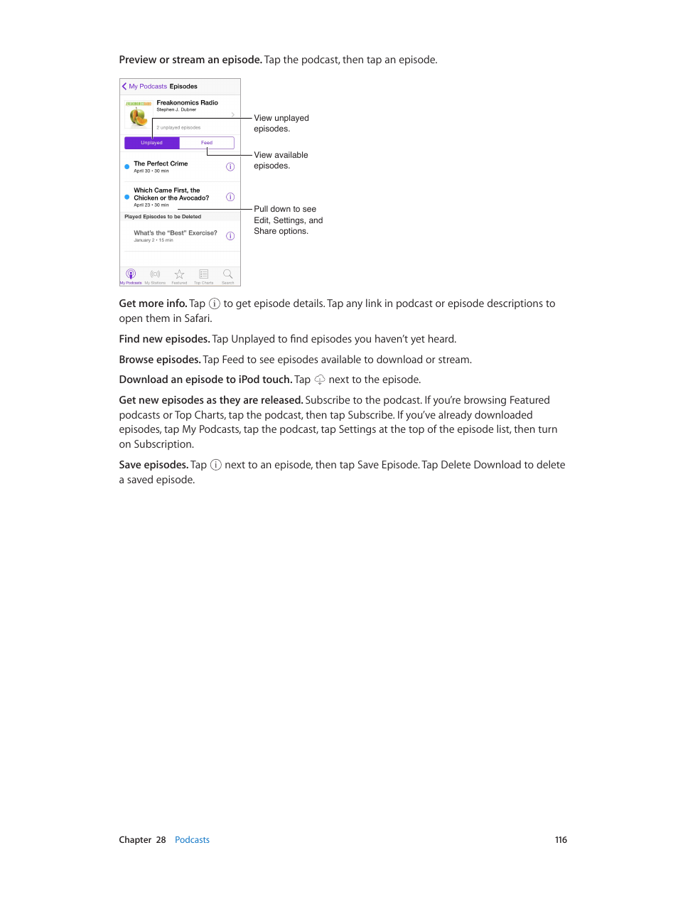 Apple iPod touch iOS 8.1 User Manual | Page 116 / 160