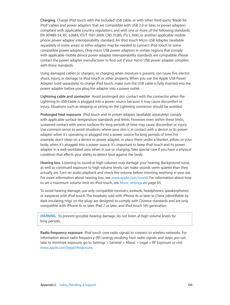 Apple iPod touch iOS 8.1 User Manual | Page 150 / 160