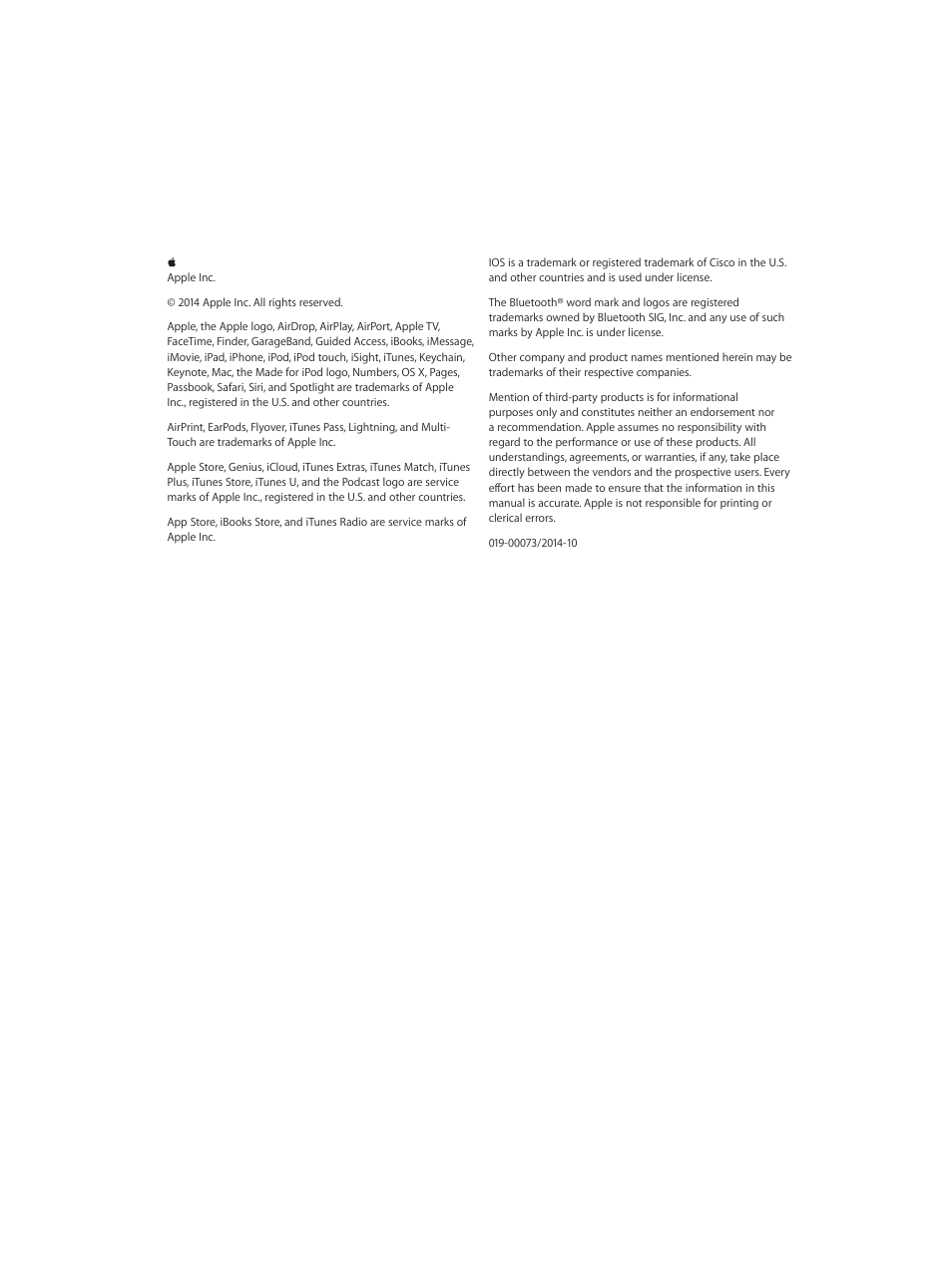 Apple iPod touch iOS 8.1 User Manual | Page 160 / 160