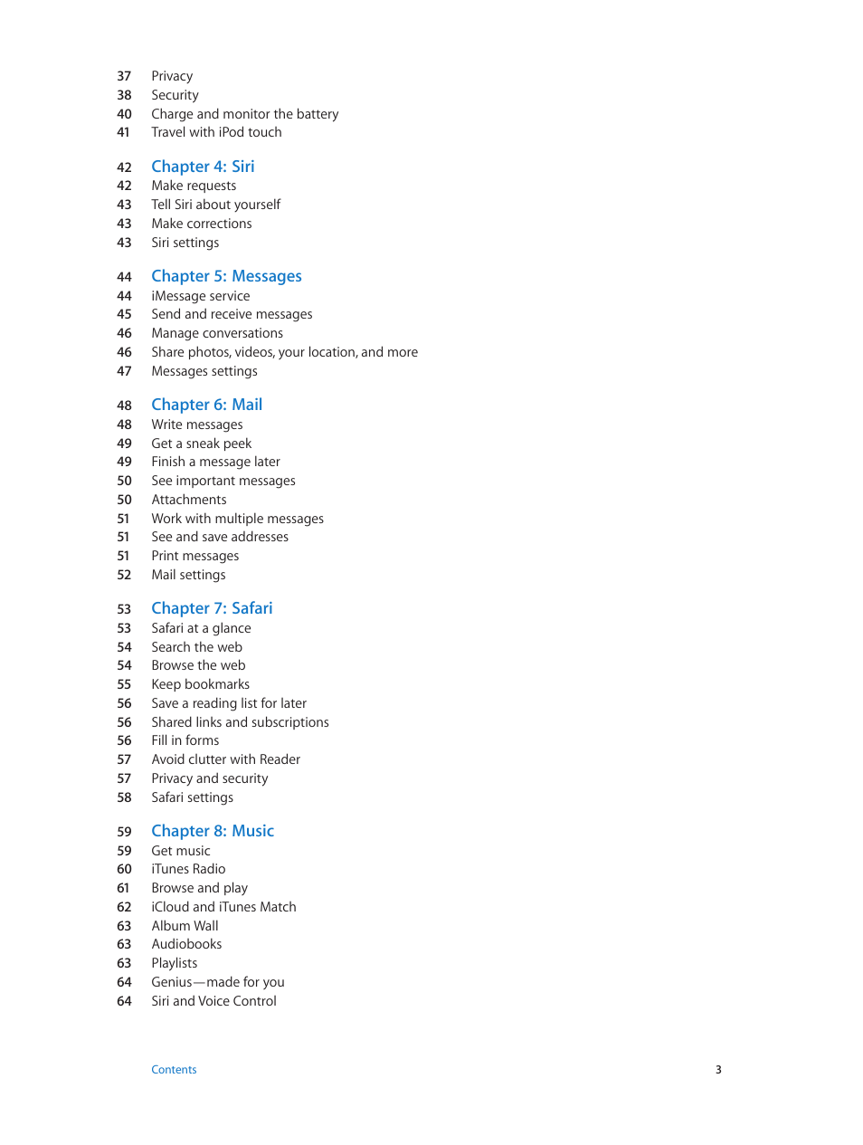 Apple iPod touch iOS 8.1 User Manual | Page 3 / 160