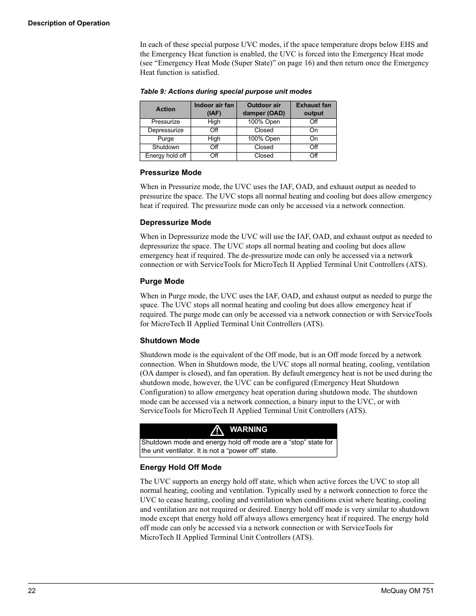American Standard UV05 User Manual | Page 22 / 50