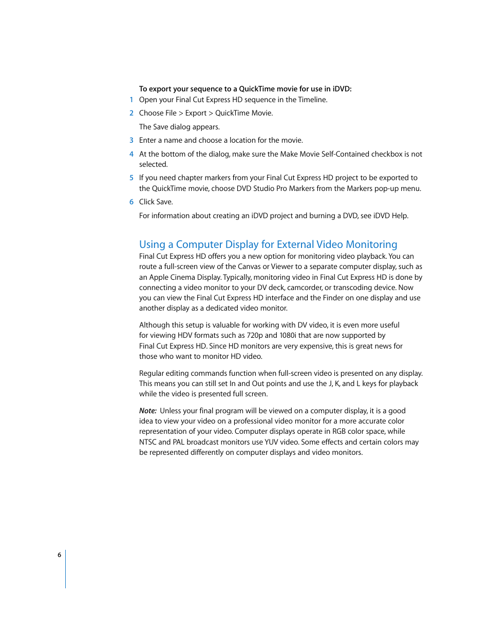 Apple Final Cut Express HD: New Features User Manual | Page 6 / 16