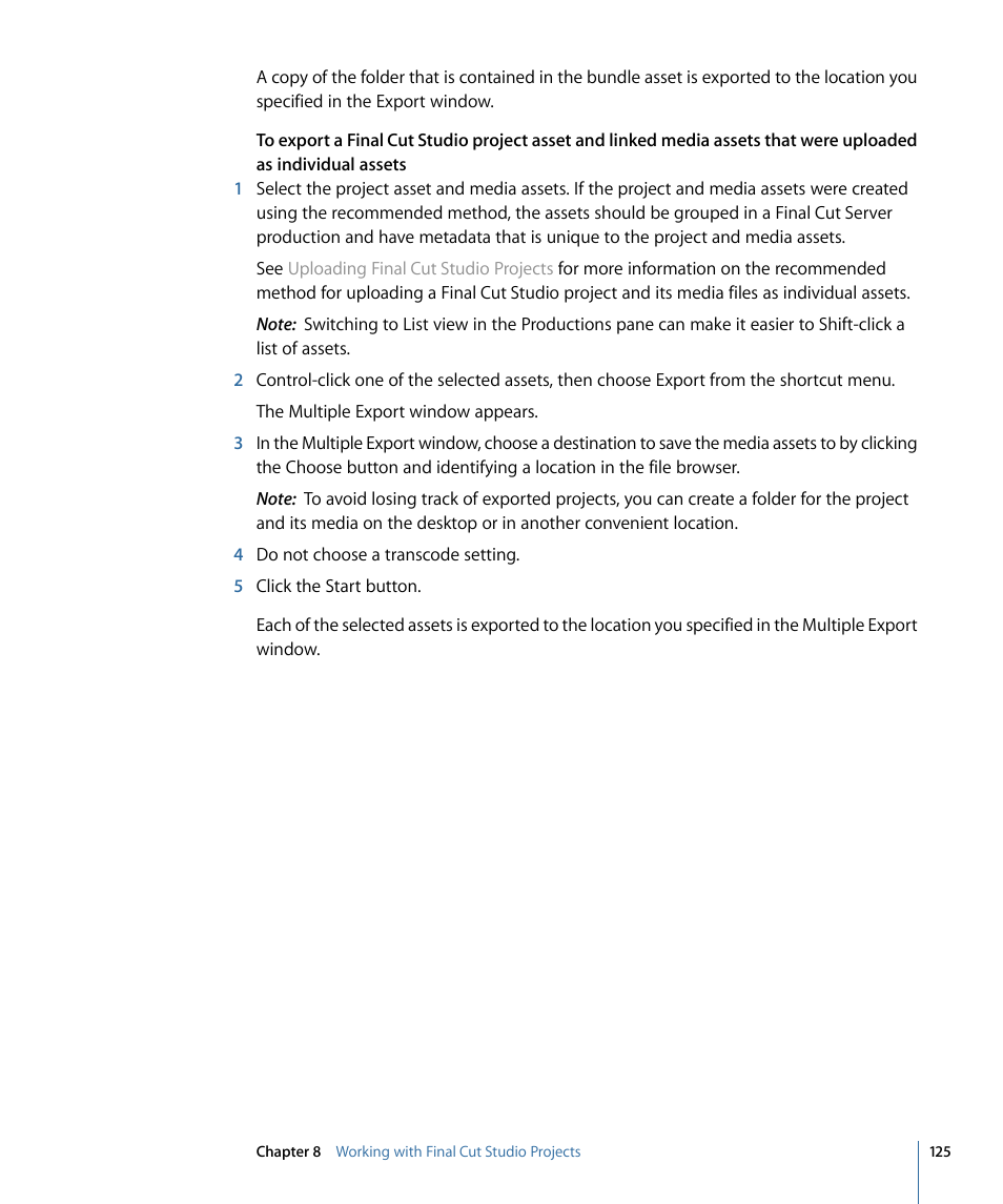 Apple Final Cut Server 1.5 User Manual | Page 125 / 148