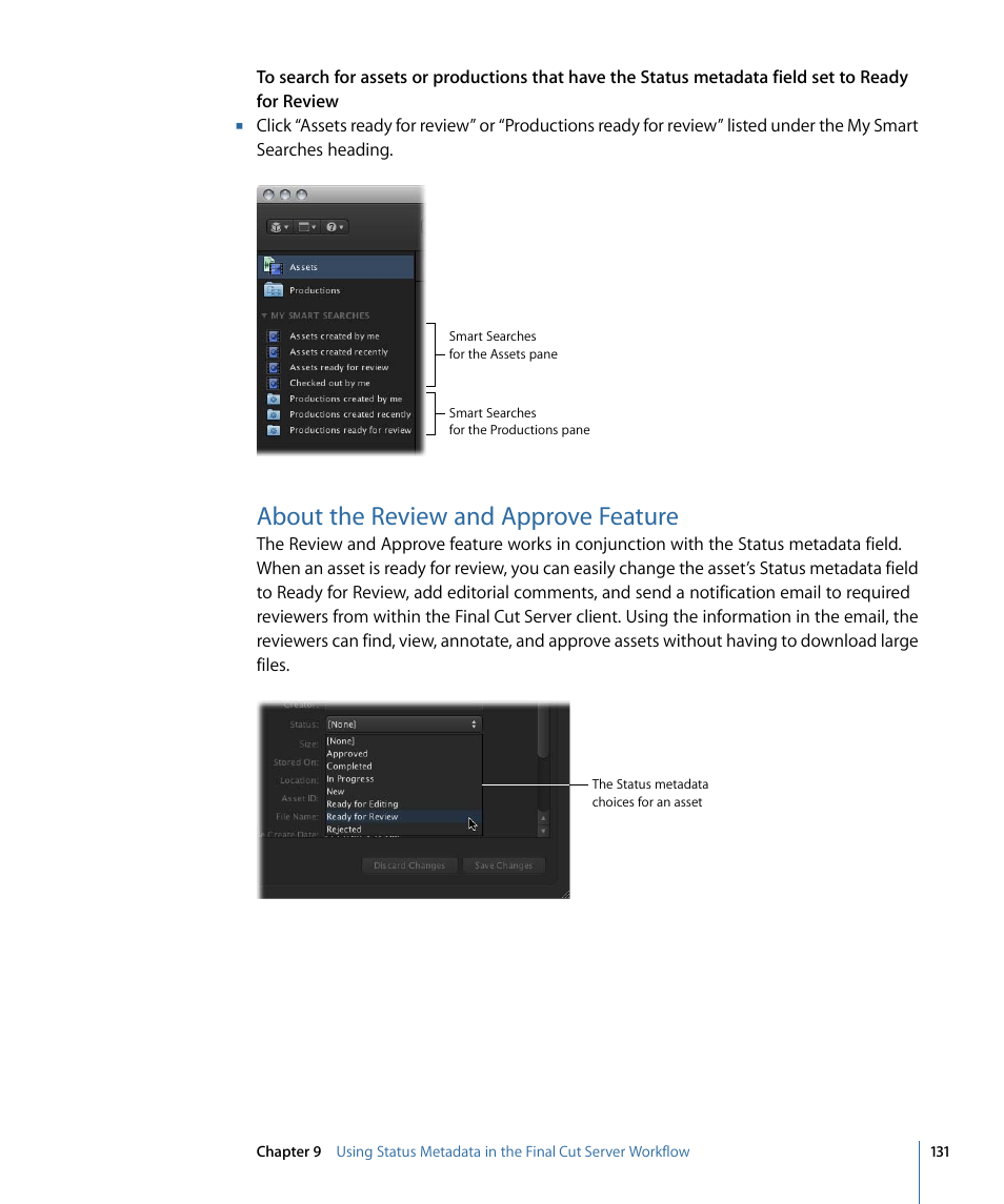 About the review and approve feature | Apple Final Cut Server 1.5 User Manual | Page 131 / 148