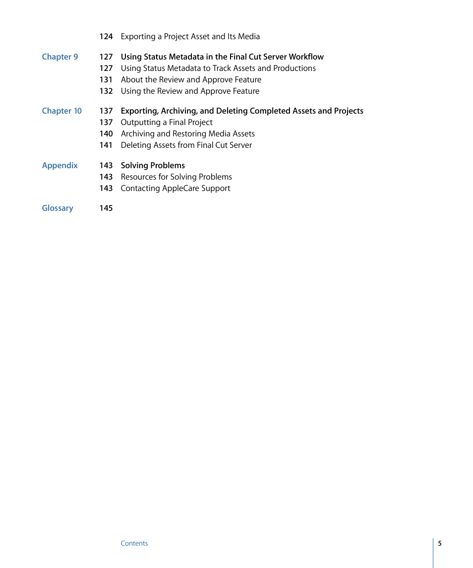 Apple Final Cut Server 1.5 User Manual | Page 5 / 148