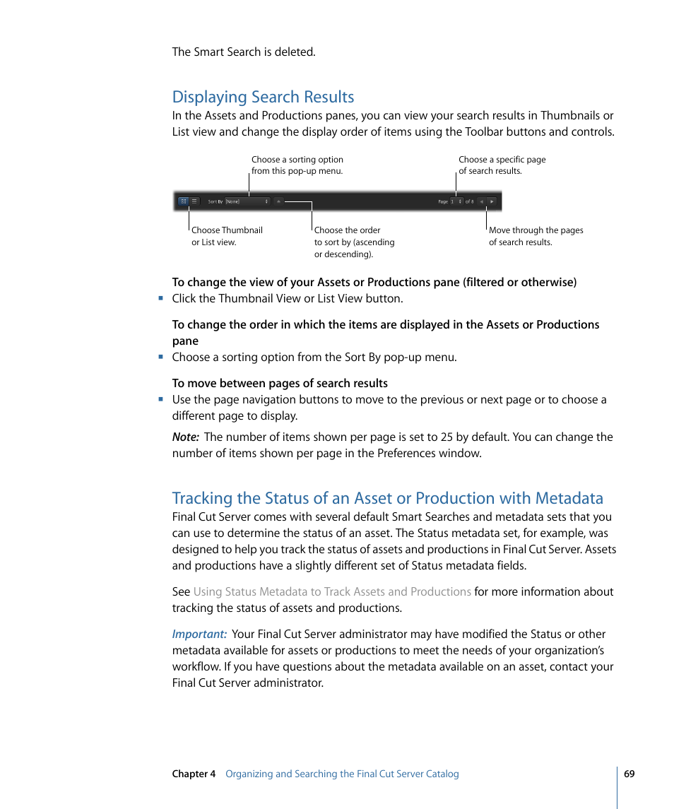 Displaying search results | Apple Final Cut Server 1.5 User Manual | Page 69 / 148